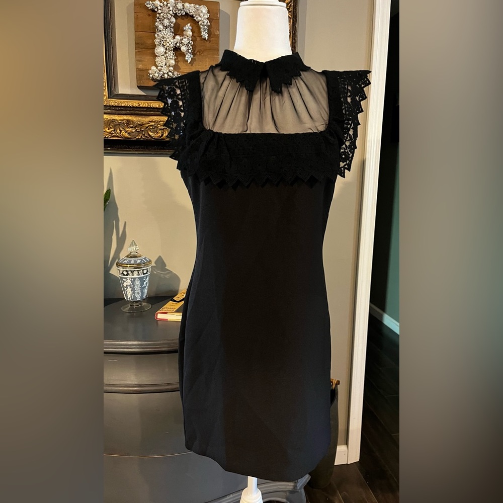 Endless Rose Black Mini Dress With Lace Size Medium Little Black Dress